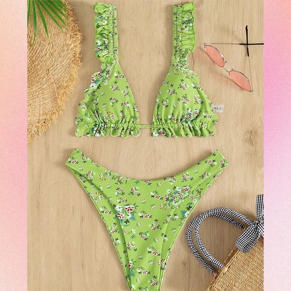 Swim Floral Green Bikini Set Poshmark
